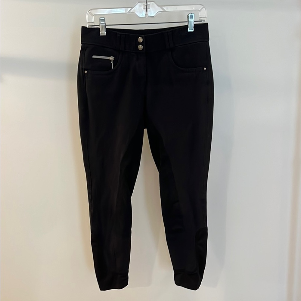 Black Equestrian Riding  Pants with Silver Accents